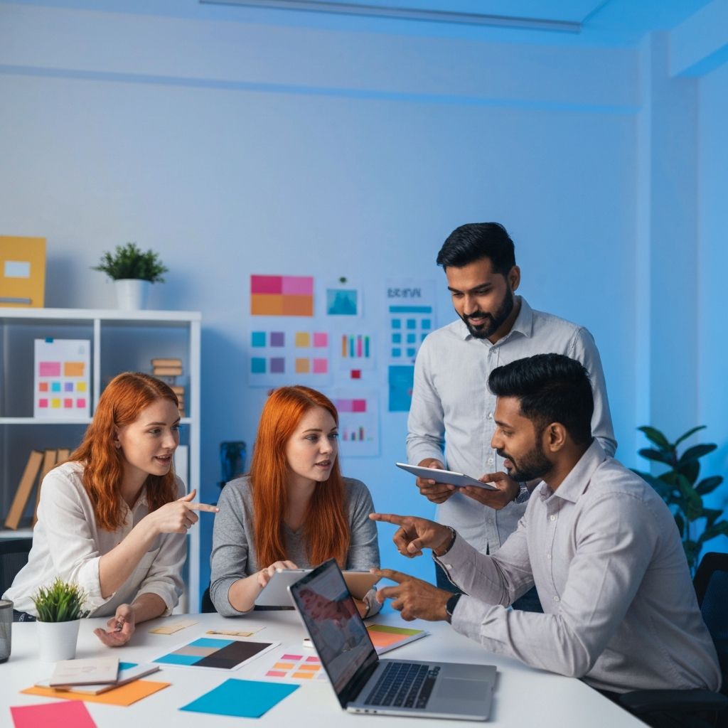 Equipe criativa em gestão de redes sociais e produção de conteúdo